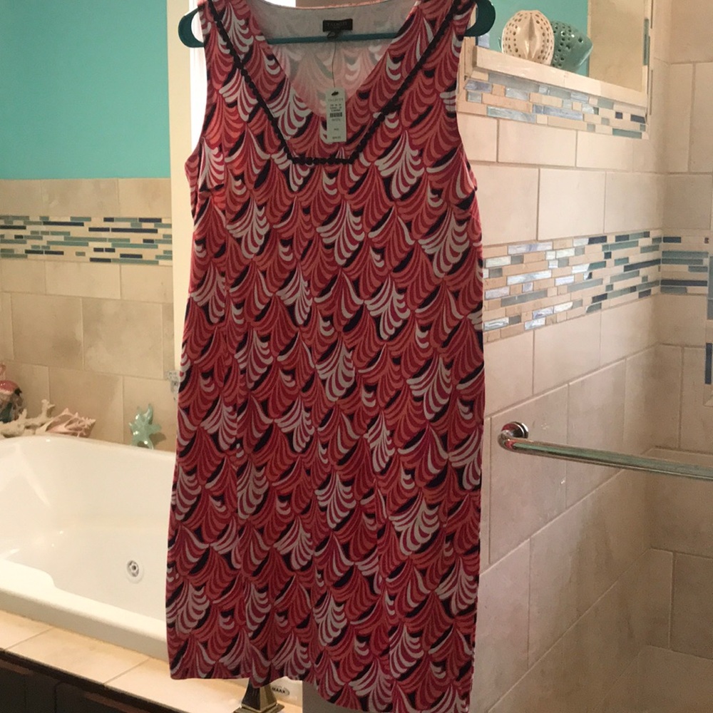 Talbots knit dress with navy trim